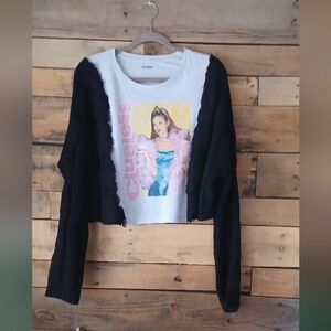 Upcycled Vintage Clueless Graphic Cropped Sweater